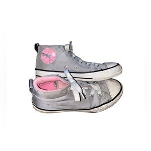 Kids Converse gray pink Madison Rose 1 sneakers